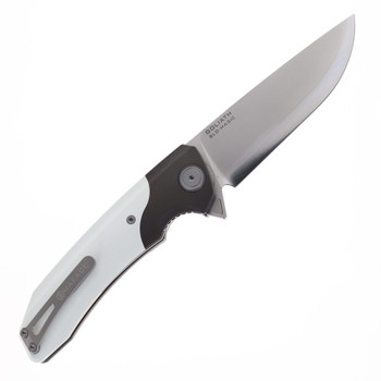 Maxace Goliath M07C Folding Knife White G10 Handle 4.33" Satin & Stonewashed SLD-Magic Blade M07C