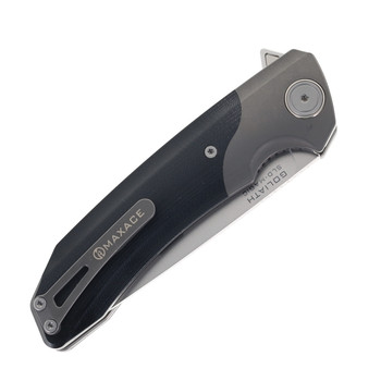Maxace Goliath M07C Folding Knife Black G10 Handle 4.33" Satin & Stonewashed SLD-Magic Blade M07B