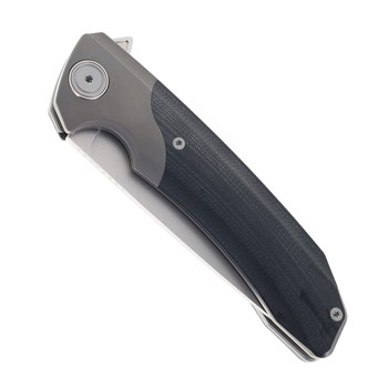 Maxace Goliath M07C Folding Knife Black G10 Handle 4.33" Satin & Stonewashed SLD-Magic Blade M07B