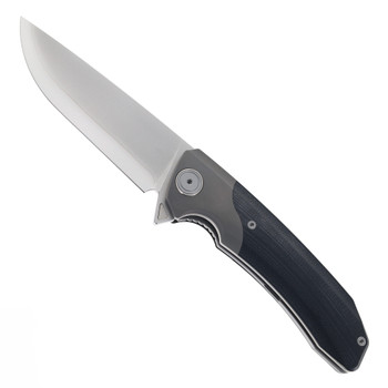 Maxace Goliath M07C Folding Knife Black G10 Handle 4.33" Satin & Stonewashed SLD-Magic Blade M07B
