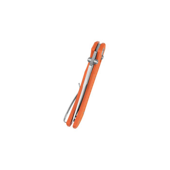 Kubey Tantorian Folding Knife Orange G10 Handle 14C28N Tanto Plain Edge Satin Finish KU433B