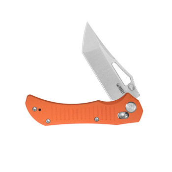Kubey Tantorian Folding Knife Orange G10 Handle 14C28N Tanto Plain Edge Satin Finish KU433B