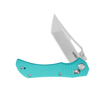 Kubey Tantorian Folding Knife Bright Blue G10 Handle 14C28N Tanto Plain Edge Satin Finish KU433C