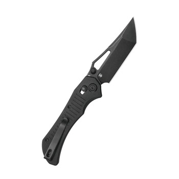 Kubey Tantorian Folding Knife Black G10 Handle 14C28N Tanto Plain Blackwash Finish KU433D