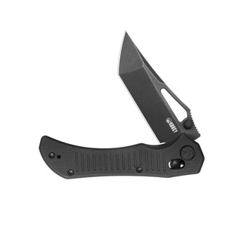 Kubey Tantorian Folding Knife Black G10 Handle 14C28N Tanto Plain Blackwash Finish KU433D