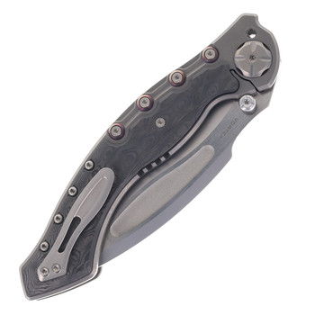 Maxace Vortex Folding Knife Gray Titanium & Carbon Fiber Handle 3.62" M390 Satin Blade M03A