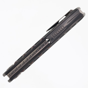 Maxace Vortex Folding Knife Gray Titanium & Carbon Fiber Handle 3.62" M390 Satin Blade M03A