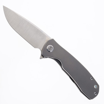 (No Box) Maxace Balance 2021 Flipper Folding Knife Gray Titanium Handle M390 Drop Point Plain Edge MBL101