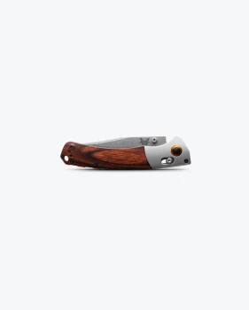 Benchmade Hunt Crooked River Axis Lock Folding Knife Stabilized Wood Handle with Aluminum Bolsters S30V Clip Point Blade 15080-2