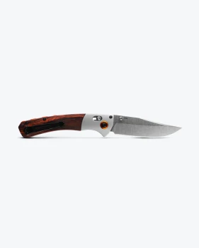 Benchmade Hunt Crooked River Axis Lock Folding Knife Stabilized Wood Handle with Aluminum Bolsters S30V Clip Point Blade 15080-2