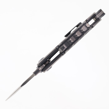 (No Box-Scratched) Maxace Raptor Folding Knife Grey Titanium Handle Magnacut Plain Edge M10A