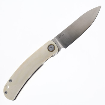 (No Box) Maxace Beetle 1 Folding Knife White Bone/Titanium Handle S90VPlain Edge MBT01