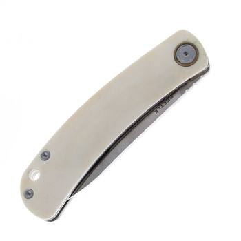 (No Box) Maxace Beetle 1 Folding Knife White Bone/Titanium Handle S90VPlain Edge MBT01