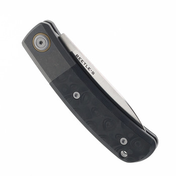 (No Box) Maxace Beetle-S Slip Joint Folding Knife Titanium/Carbon Fiber Inlay Handle M390 Plain Edge MBTS01