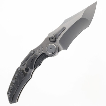 (No Box) Maxace Titanis II Pocket Knife Sand Blasted Titanium Handle Magnacut Steel Blade AM07-1-A