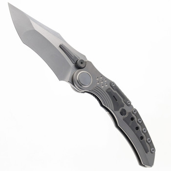 (No Box) Maxace Titanis II Pocket Knife Sand Blasted Titanium Handle Magnacut Steel Blade AM07-1-A
