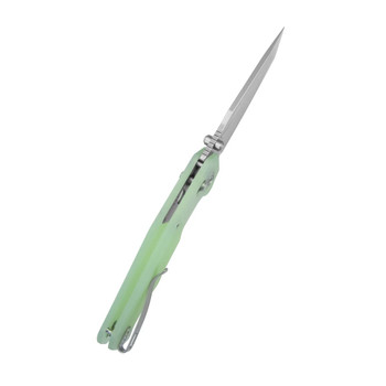 Kubey Carve Folding Knife Jade G10 Handle 14C28N Tanto Plain Edge Beadblast Finish KU237F