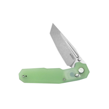 Kubey Carve Folding Knife Jade G10 Handle 14C28N Tanto Plain Edge Beadblast Finish KU237F