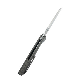 KB Elang Folding Knife Flamed Titanium Handle S35VN Sheepsfoot Plain Edge Bead Blast Finish KB339B
