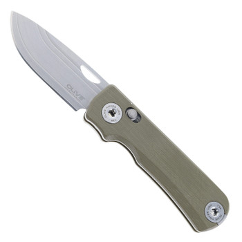 Olive Knives Lenta Folding Knife OD Green G10 Handle Satin Elmax Blade with Fibonacci Grind