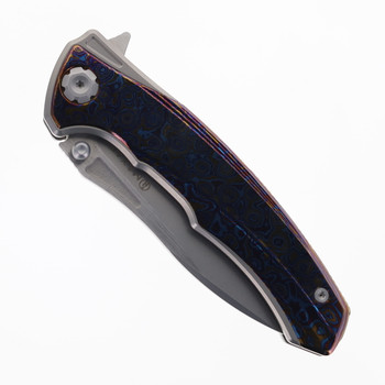 (No Box) Maxace Corvus III Folding Knife Titanium Handle Timascus Inlays M390 Blade MC302