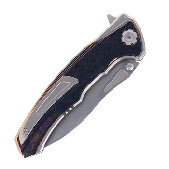 (No Box) Maxace Corvus III Folding Knife Titanium Handle Timascus Inlays M390 Blade MC302