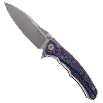 (No Box) Maxace Corvus III Folding Knife Titanium Handle Timascus Inlays M390 Blade MC302