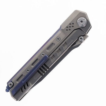 (No Box) Maxace Pterosaur Pocket Knife Stonewashed Titanium Handle Gray M390 Blade MPTS02
