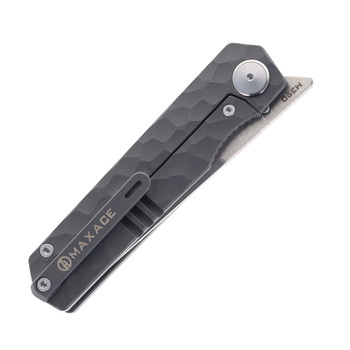 (No Box) Maxace Baby Racoon Dog Folding Knife Dark Gray titanium Handle M390 Blade MM31-1-B