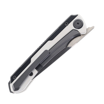 (No Box) Maxace Kestrel Folding Knife Black Aluminum and white G10 Handle M398 Blade MM42-1-A