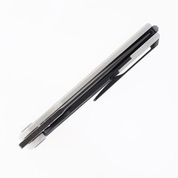 (No Box) Maxace Kestrel Folding Knife Black Aluminum and white G10 Handle M398 Blade MM42-1-A