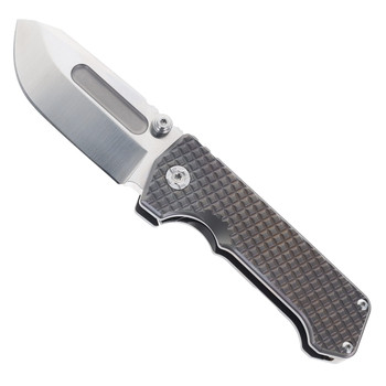 PMP Baby Beast Folding Knife Dark Gray Titanium Handle Satin Hybrid Cryo Steel Blade