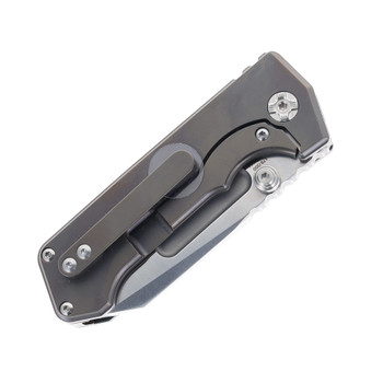 PMP Baby Beast Folding Knife Dark Gray Titanium Handle Satin Hybrid Cryo Steel Blade