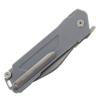 Ketuo Daedalus Folding Knife Gray G10 Handle 14C28N Plain Edge Bead Blast Finish Daedalus GY/P