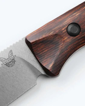 Benchmade Saddle Mountain Skinner Fixed Blade Knife Stabilized Wood Handle S30V Drop Point 15002