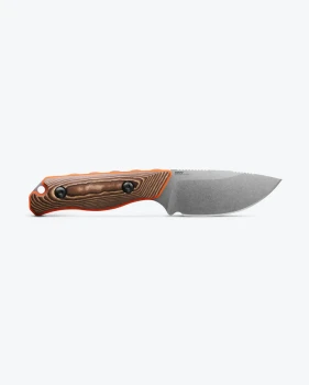 Benchmade Hidden Canyon Hunter Fixed Blade Knife Richlite Orange G10 Handle S90V Drop Point 15017-1