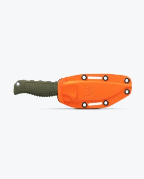 Benchmade Steep Country Fixed Blade Knife Olive Green Santoprene Handle Drop Point CPM S30V Stonewashed Blade 15006-01