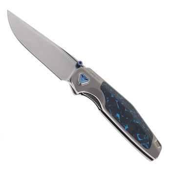 Ketuo Morgan Folding Knife 6AL-4V Titanium/Blue Carbon Fiber Handle S45VN Plain Edge Bead Blast Finish Morgan BP