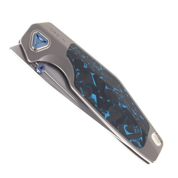 Ketuo Morgan Folding Knife 6AL-4V Titanium/Blue Carbon Fiber Handle S45VN Plain Edge Bead Blast Finish Morgan BP