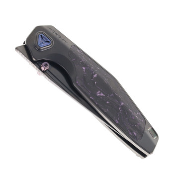 Ketuo Morgan Folding Knife Titanium Handle with Timascus Handle S45VN Plain Edge DLC Finish Morgan DLC