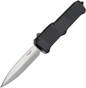 Hogue Incursion OTF Automatic Knife Black 6061-T6 Hard Anodized Aluminum Handle Stone Tumbled Double Edge 154CM Blade 54060