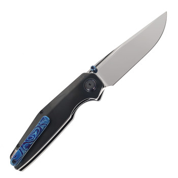 Ketuo Morgan Folding Knife Titanium/Blue/Red Timascus Handle S45VN Plain Edge Mirror Polished Finish Morgan MP