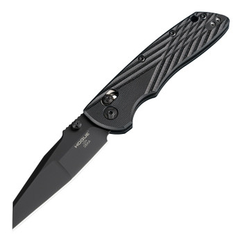 Hogue Deka Axis Lock Folding Knife Black Cerakote CPM 20CV Wharncliffe Blade Solid Black G10 with Crosshatch Texture Handle 24266