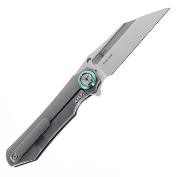 (Difficult to Open) TwoSun Folding Knife Gray Titanium Handle M390 Plain Edge TS195-Wave