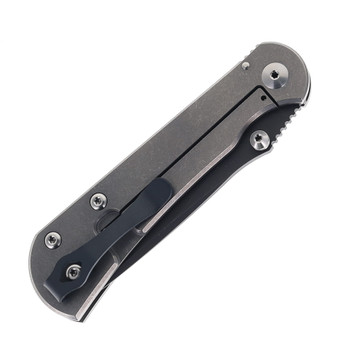 (Missing washer) Toor Knives Merchant 2.0 S Folding Knife Stone Titanium Handle S35VN Plain Black Blade