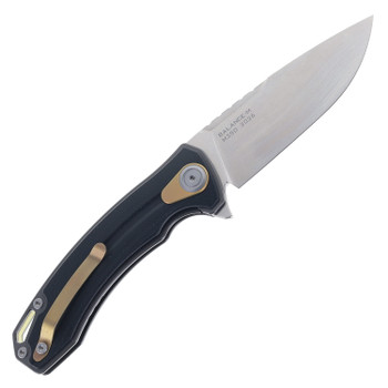 Maxace Balance-M Folding Knife Black G10/Titanium Handle M390 Plain Edge Satin Finish M14A