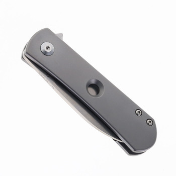 (No Box-Weak Detent) Kizer Yorkie Folding Knife Gray Titanium Handle 2.57" Stonewashed CPM-S35VN Blade Ki3525A1