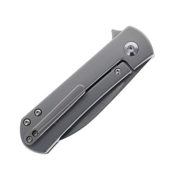 (No Box-Weak Detent) Kizer Yorkie Folding Knife Gray Titanium Handle 2.57" Stonewashed CPM-S35VN Blade Ki3525A1