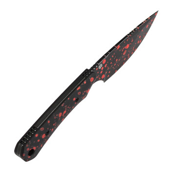 Kansept Flank Fixed Blade Knife Black G10/Zombie Blood Print Handle D2 Drop Point Plain Edge Zombie Blood Print Blade G006A8
