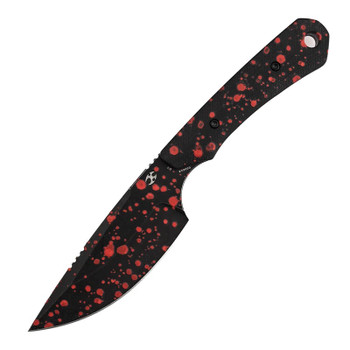 Kansept Flank Fixed Blade Knife Black G10/Zombie Blood Print Handle D2 Drop Point Plain Edge Zombie Blood Print Blade G006A8